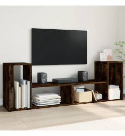 Meubles TV 2 pcs chêne fumé 75x30x50 cm bois d'ingénierie