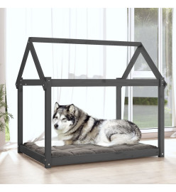 Lit pour chien Gris 111x80x100 cm Bois de pin solide