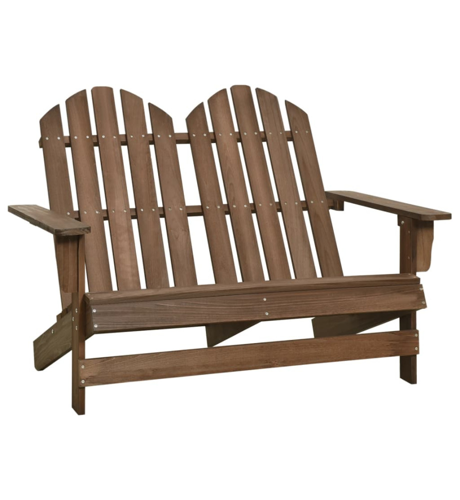 Chaise de jardin Adirondack 2places Bois de sapin massif Marron