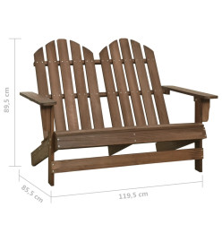 Chaise de jardin Adirondack 2places Bois de sapin massif Marron