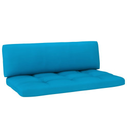 Salon de jardin palette 4 pcs et coussins pin imprégné de blanc