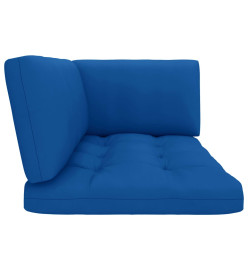 Salon de jardin palette 6 pcs et coussins pin imprégné de blanc