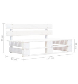 Canapé central palette de jardin Blanc Bois de pin imprégné