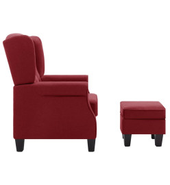 Fauteuil avec repose-pied Rouge bordeaux Tissu