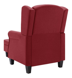 Fauteuil avec repose-pied Rouge bordeaux Tissu