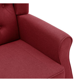 Fauteuil avec repose-pied Rouge bordeaux Tissu