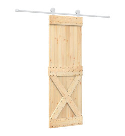 Porte coulissante et kit de quincaillerie 70x210 cm pin massif