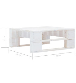 Salon de jardin palette 4 pcs et coussins pin imprégné de blanc