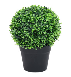 Plantes de buis artificiel 2 pcs avec pots Boule Vert 32 cm