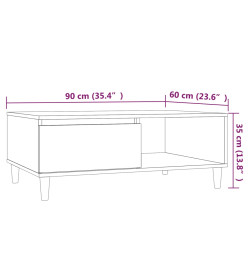 Table basse Sonoma gris 90x60x35 cm Aggloméré