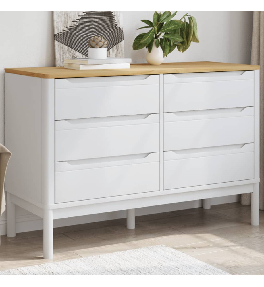 Commode FLORO blanc bois de pin massif Commode FLORO blanc bois de pin massif