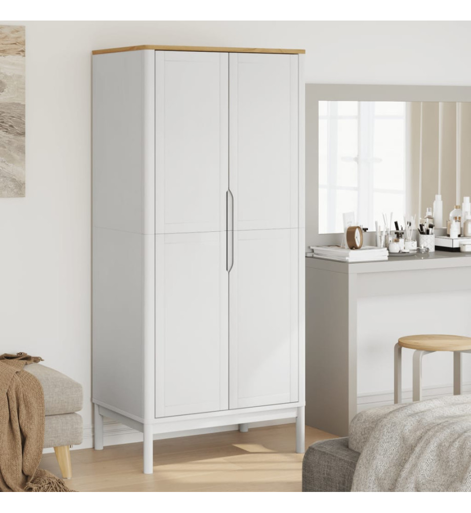 Garde-robe FLORO blanc 77x53x171 cm bois massif de pin Garde-robe FLORO blanc 77x53x171 cm bois massif de pin