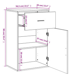 Armoire de rangement blanc 56,5x39x90 cm bois d'ingénierie