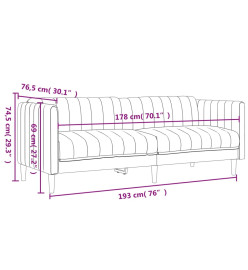 Ensemble de canapés 2 pcs marron tissu