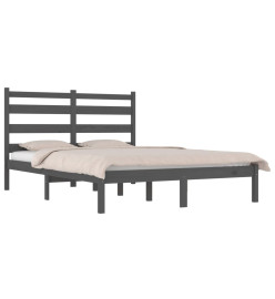 Cadre de lit Gris Bois de pin massif 160x200 cm