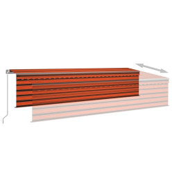 Auvent automatique rétractable avec store 6x3m Orange et marron