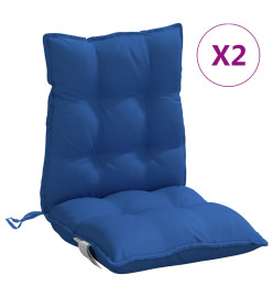 Coussins de chaise à dossier bas lot de 2 bleu royal