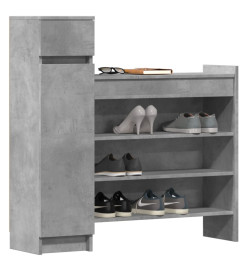 Armoire à chaussures gris béton bois d'ingénierie