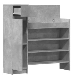 Armoire à chaussures gris béton bois d'ingénierie