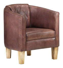 Fauteuil Marron Cuir véritable