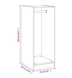 Garde-robe sonoma gris 48x41x102 cm bois d'ingénierie