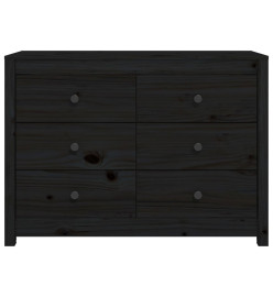 Armoire latérale Noir 100x40x72 cm Bois de pin massif