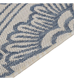 Tapis à tissage plat d'extérieur 200x280 cm Motif bleu