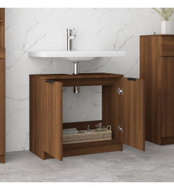 Armoire de bain Chêne fumé 64,5x33,5x59 cm Bois d'ingénierie