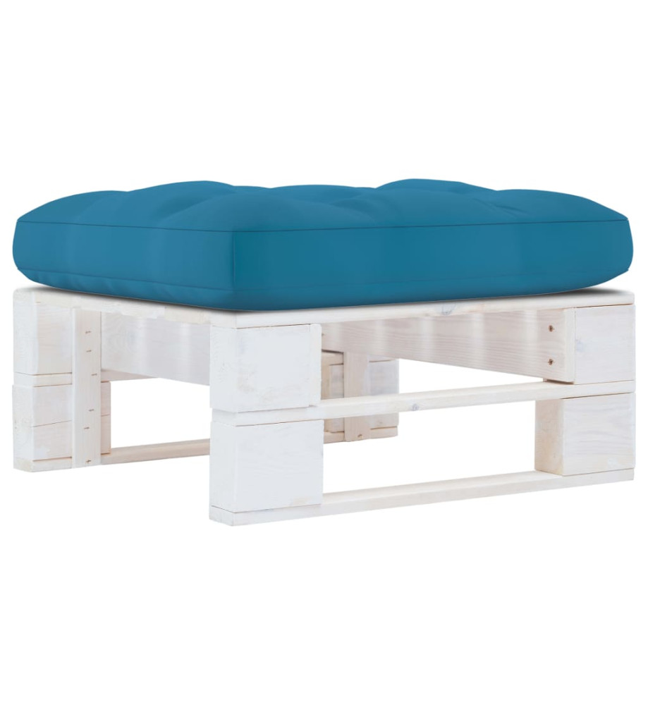 Pouf palette de jardin Bois de pin imprégné de blanc Pouf palette de jardin Bois de pin imprégné de blanc