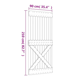 Porte coulissante et kit de quincaillerie 90x210 cm pin massif