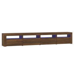 Meuble TV avec lumières LED Chêne marron 240x35x40 cm