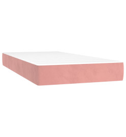 Sommier à lattes de lit avec matelas et LED Rose 80x200 cm