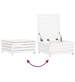 Salon de jardin 10 pcs blanc bois de pin massif