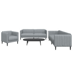 Ensemble de canapés 3 pcs gris clair tissu