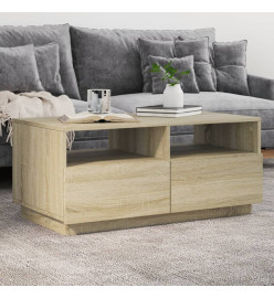 Table basse avec lumières LED chêne sonoma 90x49x40 cm