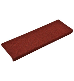 Tapis de marches d'escalier 5 pcs Bordeaux 65x21x4cm Aiguilleté