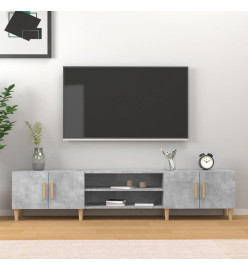 Meuble TV gris béton 180x31,5x40 cm bois d'ingénierie