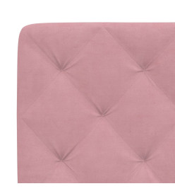 Cadre de lit avec lumières LED rose 140x190 cm velours