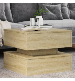 Table basse avec lumières LED chêne sonoma 50x50x40 cm