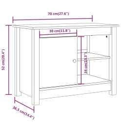 Meuble TV Marron miel 70x36,5x52 cm Bois de pin massif