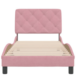 Cadre de lit avec tête de lit Rose 90x190 cm Velours