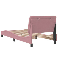 Cadre de lit avec tête de lit Rose 90x190 cm Velours