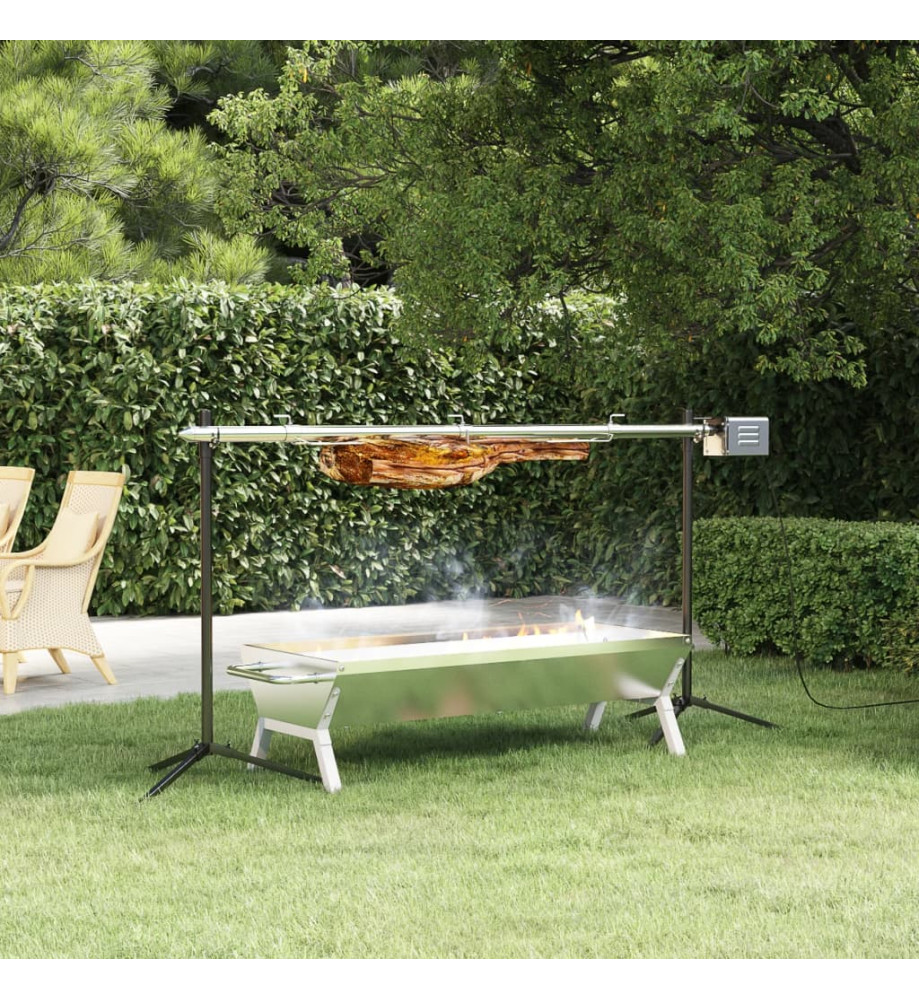 Barbecue automatique et moteur acier inoxydable 150x46,5x82,5cm