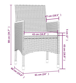 Mobilier à dîner de jardin 9pcs et coussins Résine tressée Noir