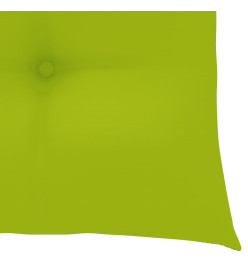 Chaises de jardin avec coussins vert vif 2 pcs Bois de teck