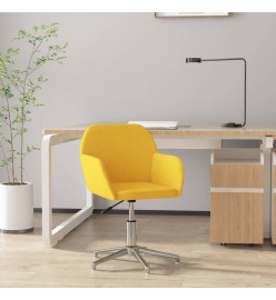 Chaise pivotante de bureau Jaune clair Tissu