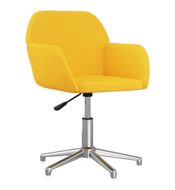 Chaise pivotante de bureau Jaune clair Tissu