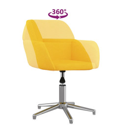 Chaise pivotante de bureau Jaune clair Tissu