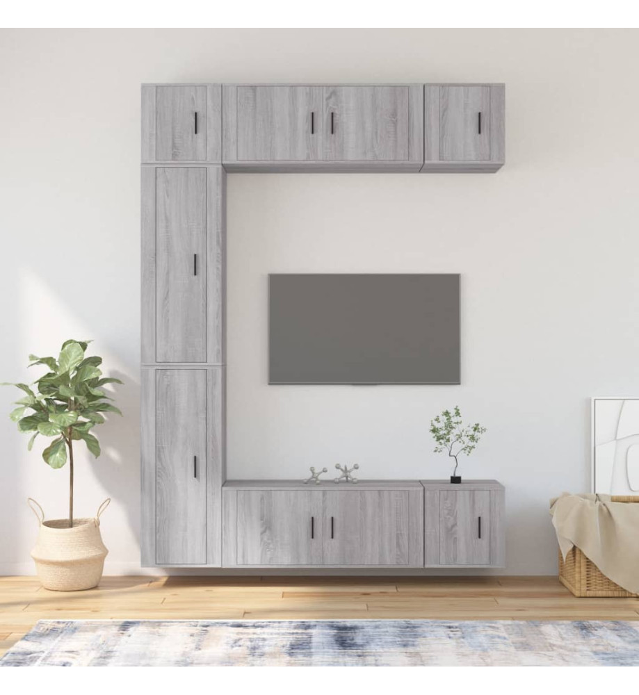 Ensemble de meubles TV 7 pcs Sonoma gris Bois d'ingénierie