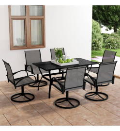 Ensemble à dîner de jardin 7 pcs Textilène et acier